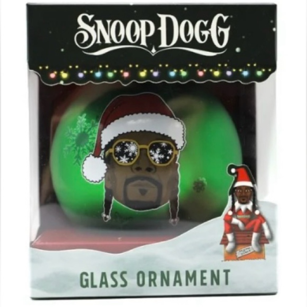 Snoop Dogg Green Glass Ball Ornament, 4" Inches